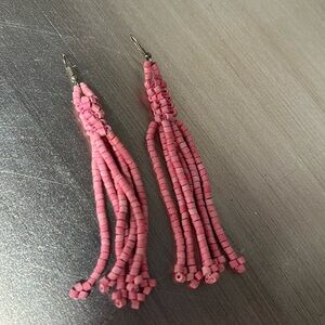 Pink beaded earrings